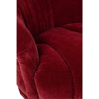 Sillón giratorio de madera contrachapada/tela burdeos J-Line