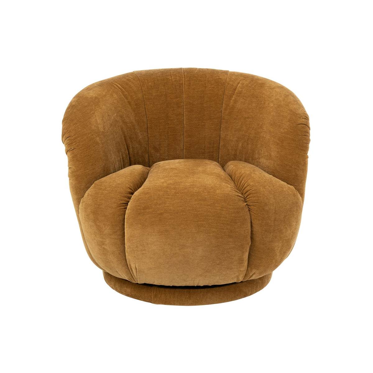 Sillón giratorio de madera contrachapada/tela amarillo mostaza J-Line