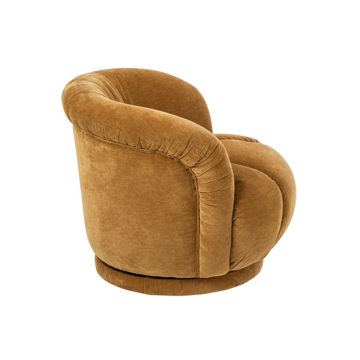 Sillón giratorio de madera contrachapada/tela amarillo mostaza J-Line
