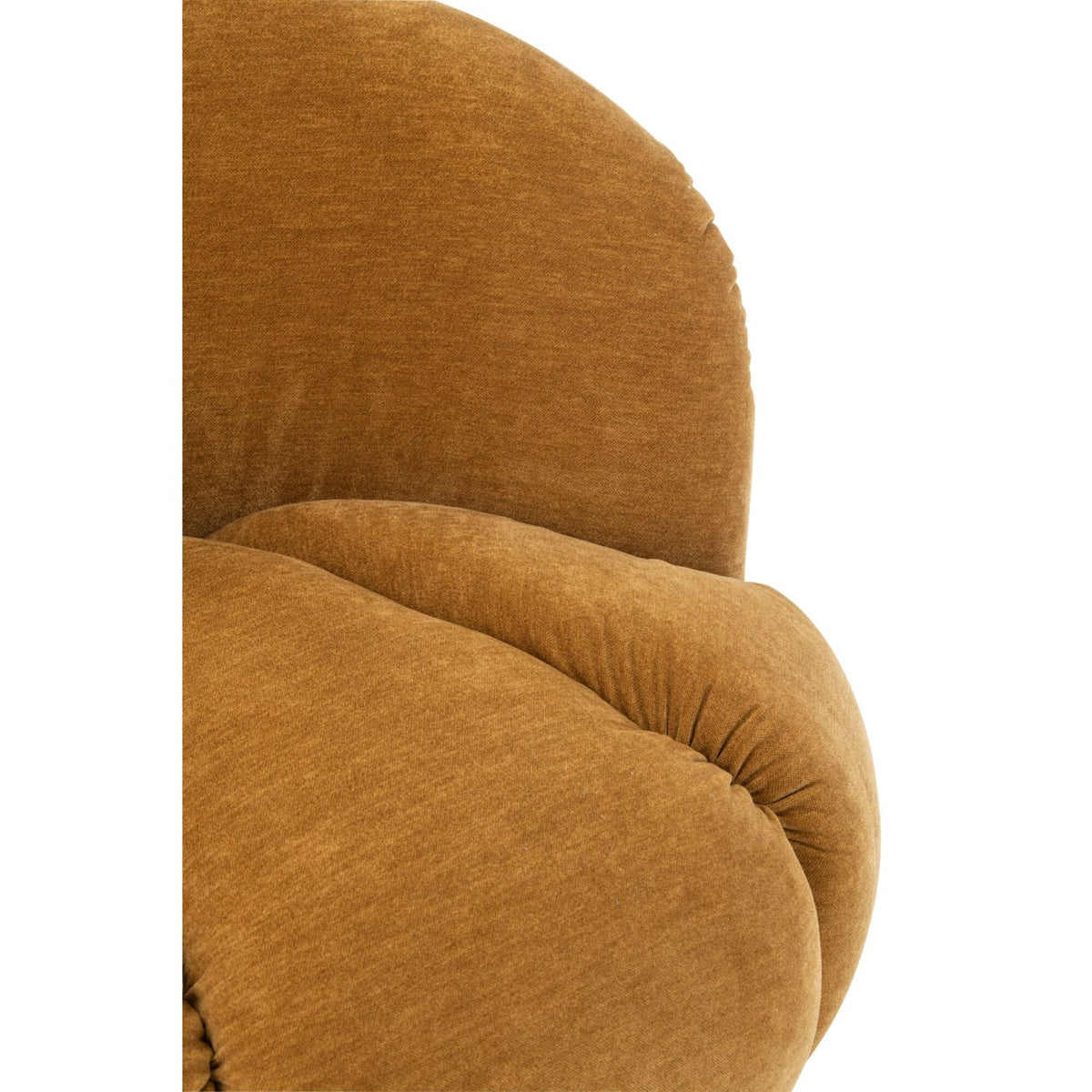 Sillón giratorio de madera contrachapada/tela amarillo mostaza J-Line