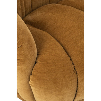 Sillón giratorio de madera contrachapada/tela amarillo mostaza J-Line