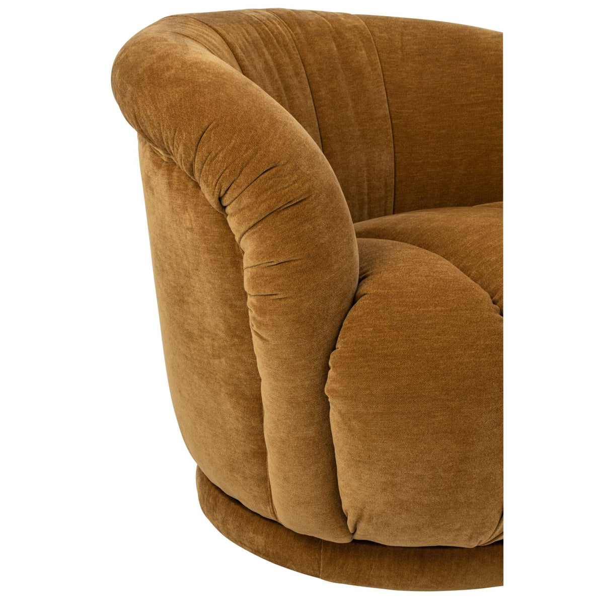 Sillón giratorio de madera contrachapada/tela amarillo mostaza J-Line