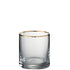 Drinkglas Rand Cilinder Glas Transparant Goud - Glas - J-Line - livinglovely.nl