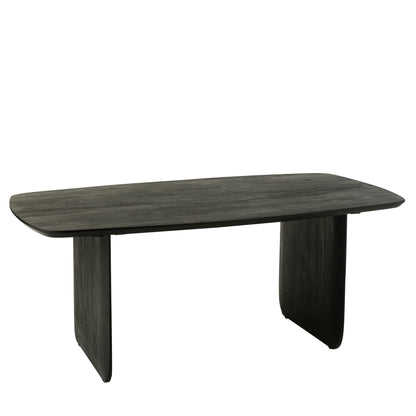 Eetkamertafel + Eetkamerbank Acaciahout Zwart 190cm J-Line - Eetkamertafel - Living Lovely - livinglovely.nl