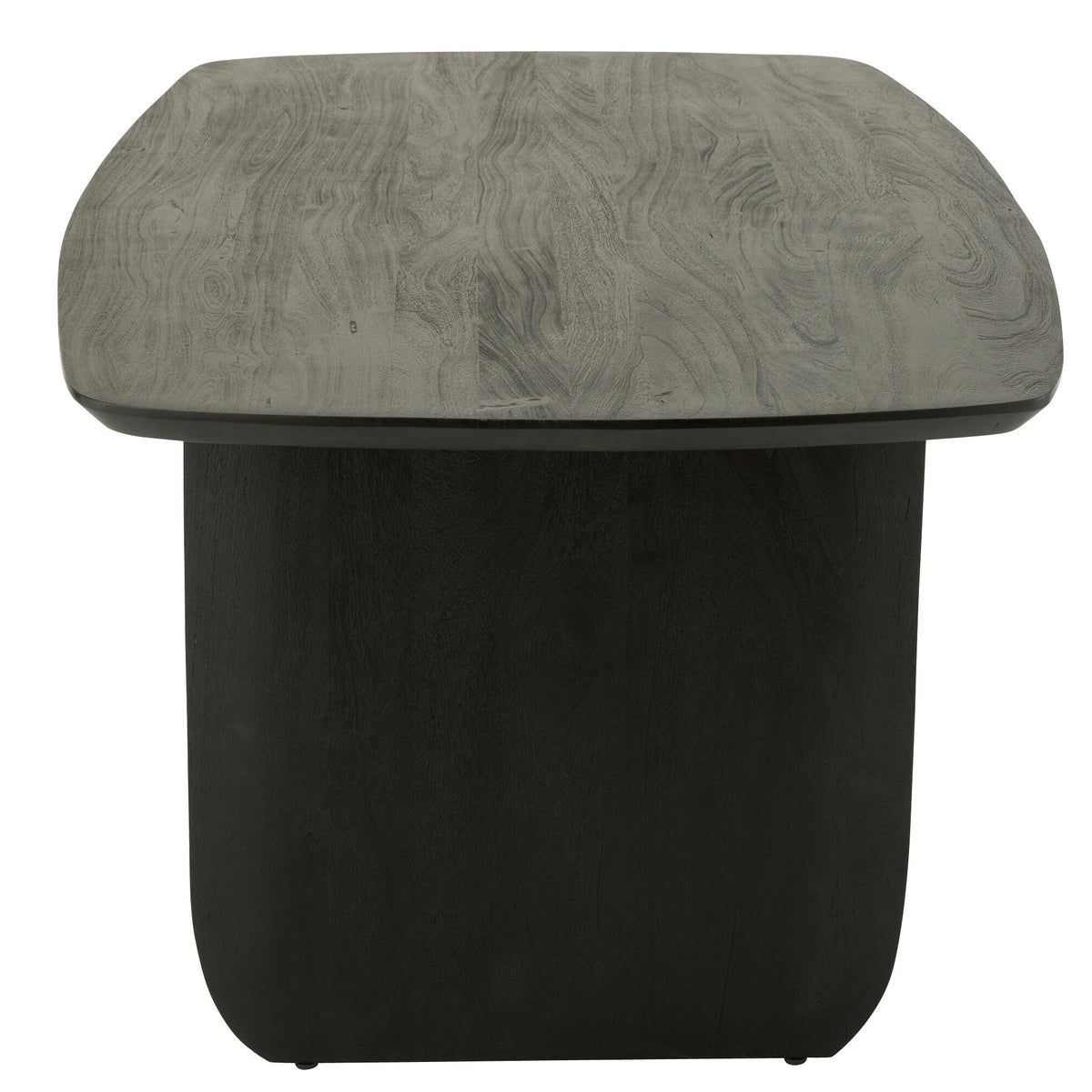 Eetkamertafel + Eetkamerbank Acaciahout Zwart 190cm J-Line - Eetkamertafel - Living Lovely - livinglovely.nl