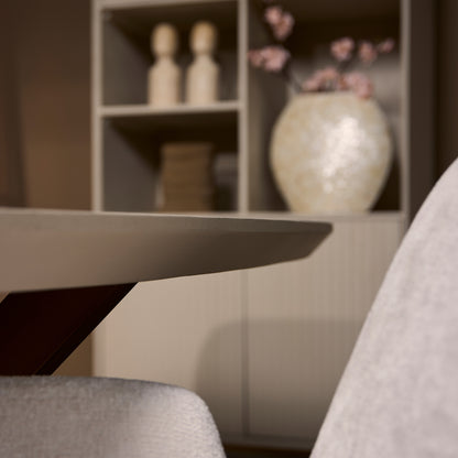 Eettafel Madison Zand van Starfurn van bovenaf met de Deens ovale vorm van 240 cm