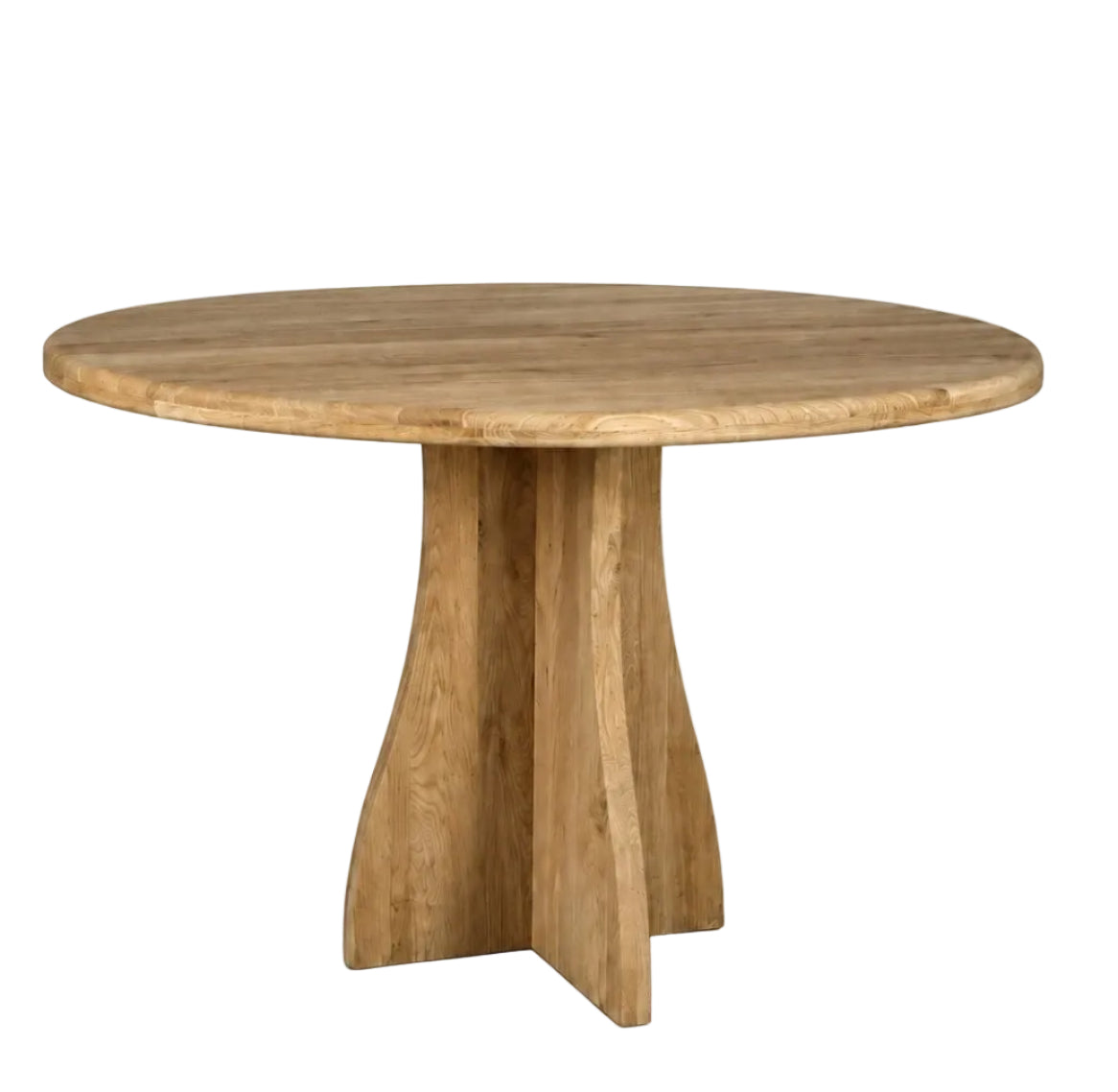 Eettafel Mesa Rond Eikenhout Naturel van Pomax, productfoto in naturel met de volledige vorm in beeld