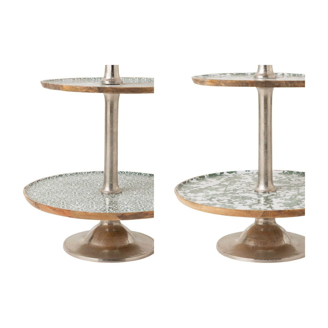 Etagère 3 niveles Madera de mango Verde/Blanco Set de 2 J-Line