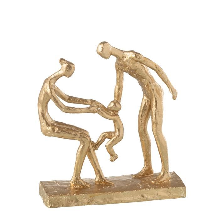 Familie Draagt Kind Resine Goud - Beeld - J-Line - livinglovely.nl