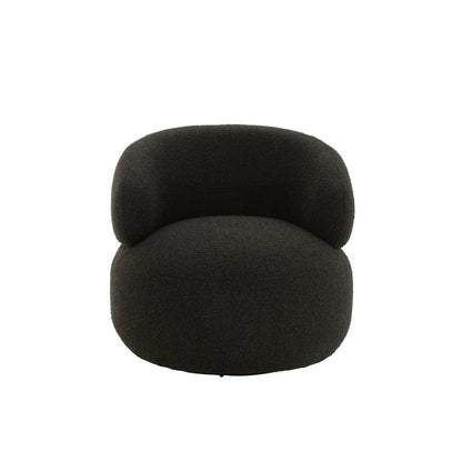 Sillón Giratorio Redondo De Espuma Negro J-Line