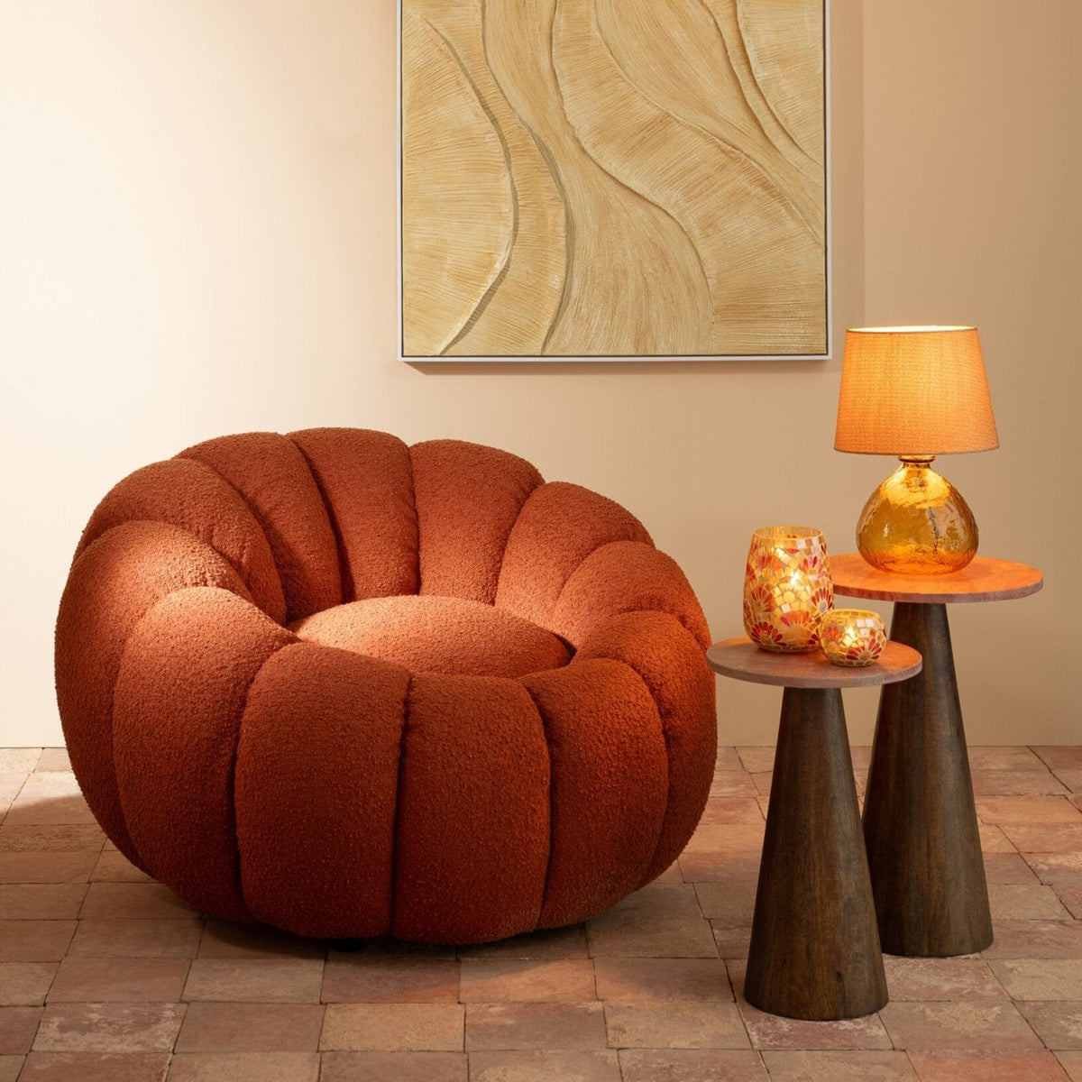 Sillón Flower Espuma Marrón Óxido J-Line