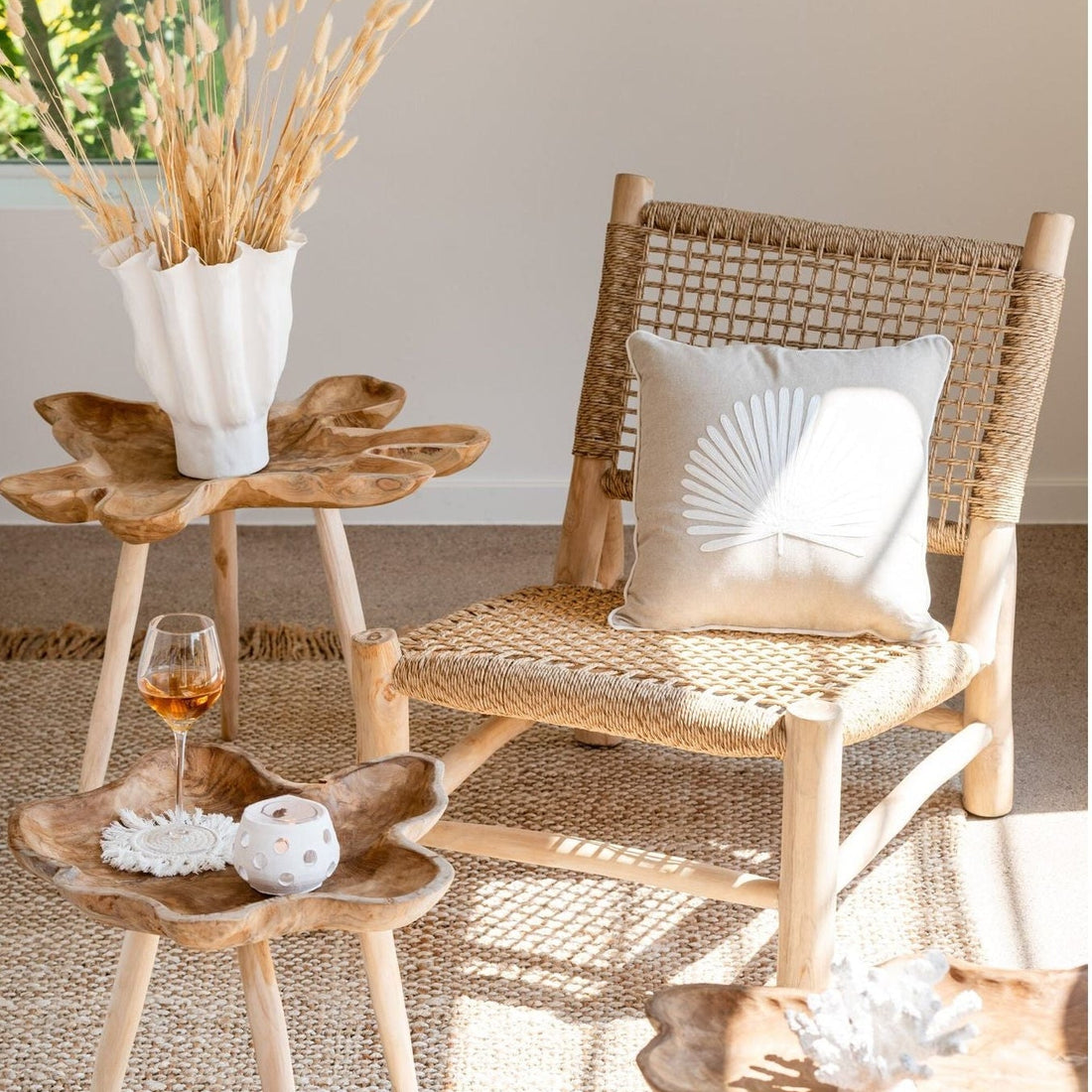 Sillón Vita Madera de teca/Plástico natural J-Line