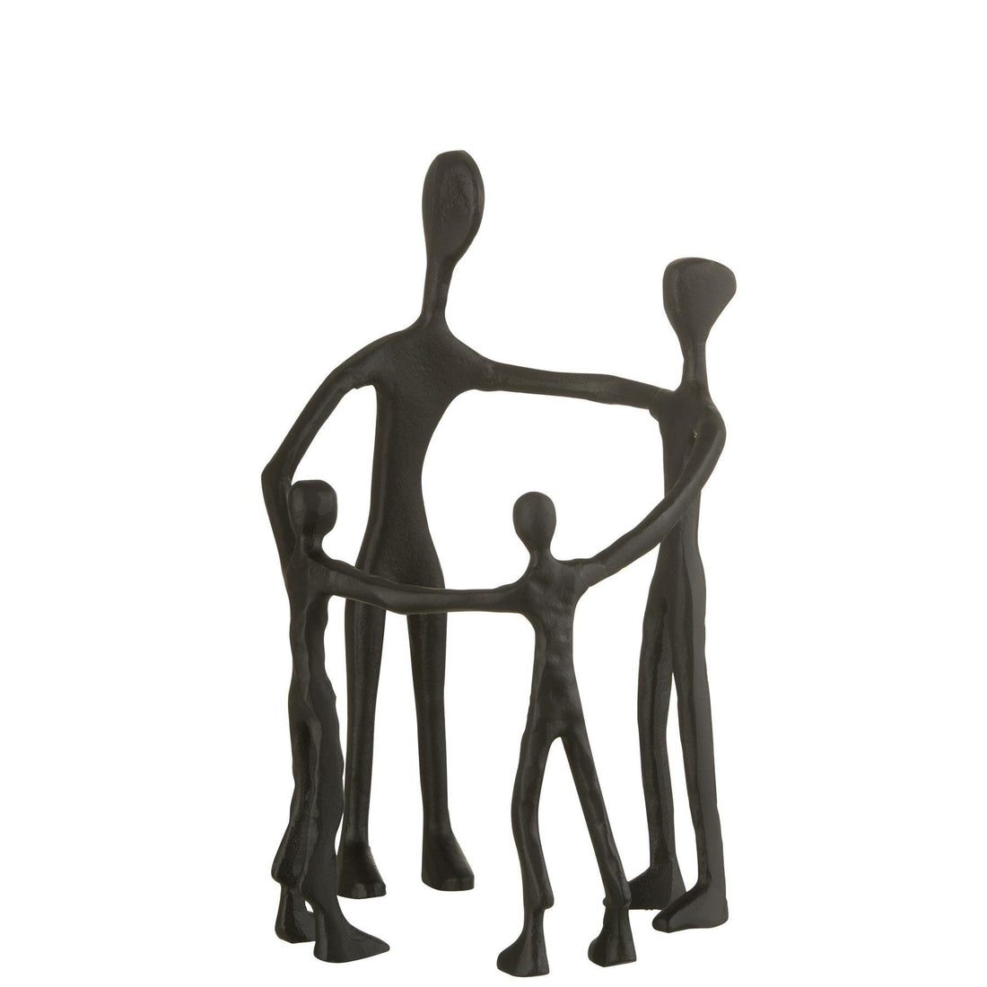 Figuur Familie Kring Aluminium Zwart - Beeld - J-Line - livinglovely.nl