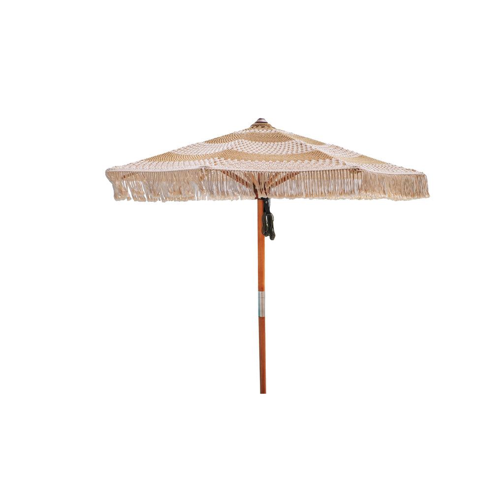 Handgeknoopte Parasol - Créme Golden Styles 250cm - Handgeknoopte parasol - Todo Bien - livinglovely.nl