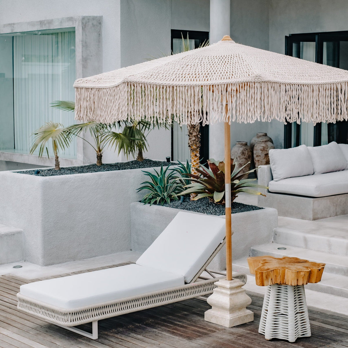 Handgeknoopte Parasol - Poros - 250cm - Handgeknoopte parasol - Todo Bien - livinglovely.nl