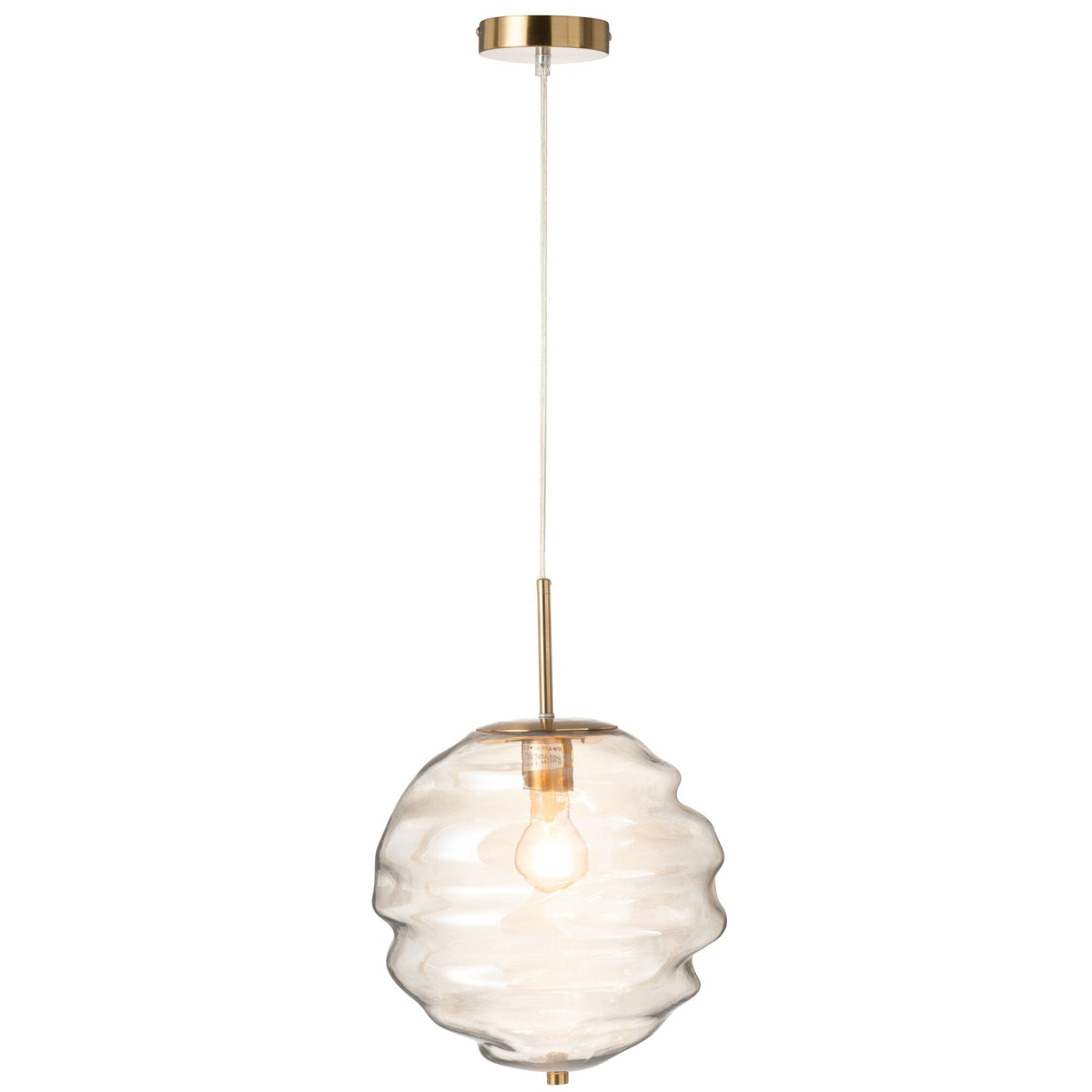 Lámpara colgante de cristal Luz coñac J-Line
