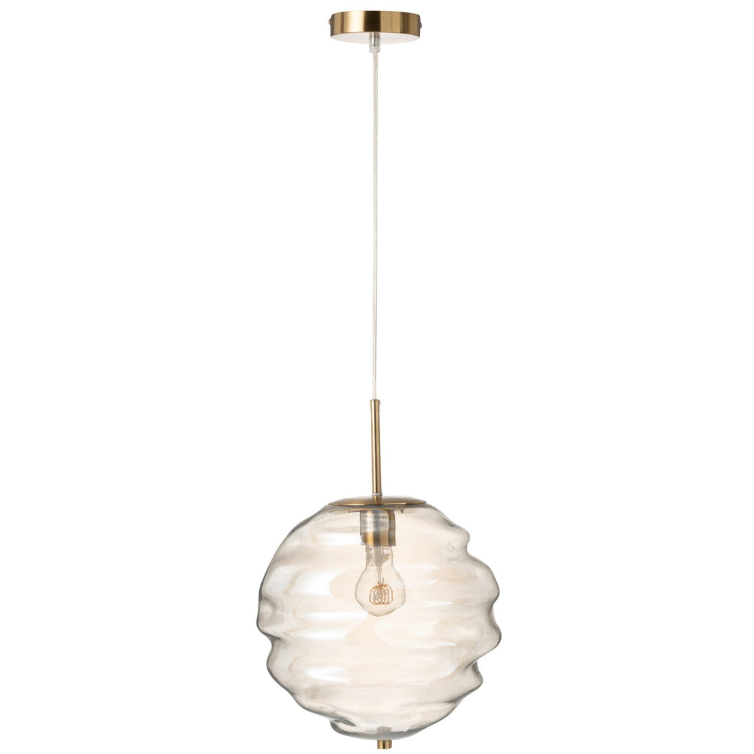Lámpara colgante de cristal Luz coñac J-Line