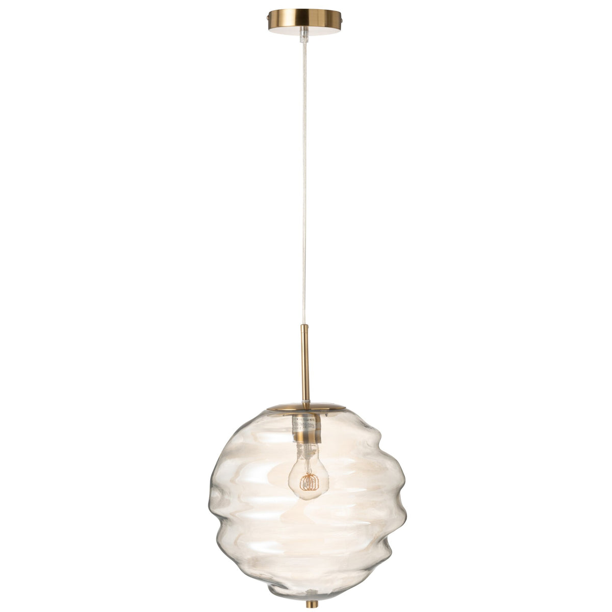 Lámpara colgante de cristal Luz coñac J-Line
