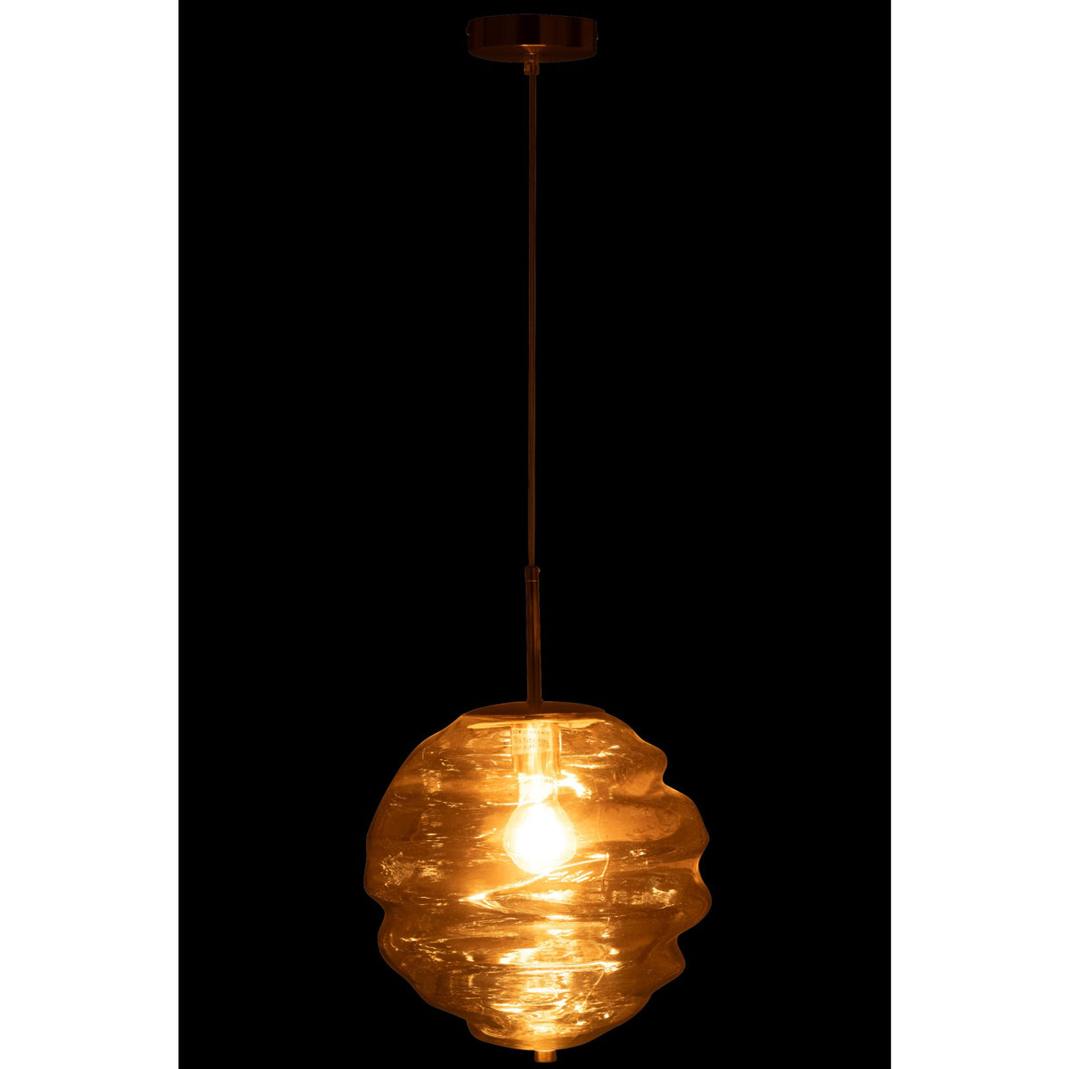 Lámpara colgante de cristal Luz coñac J-Line