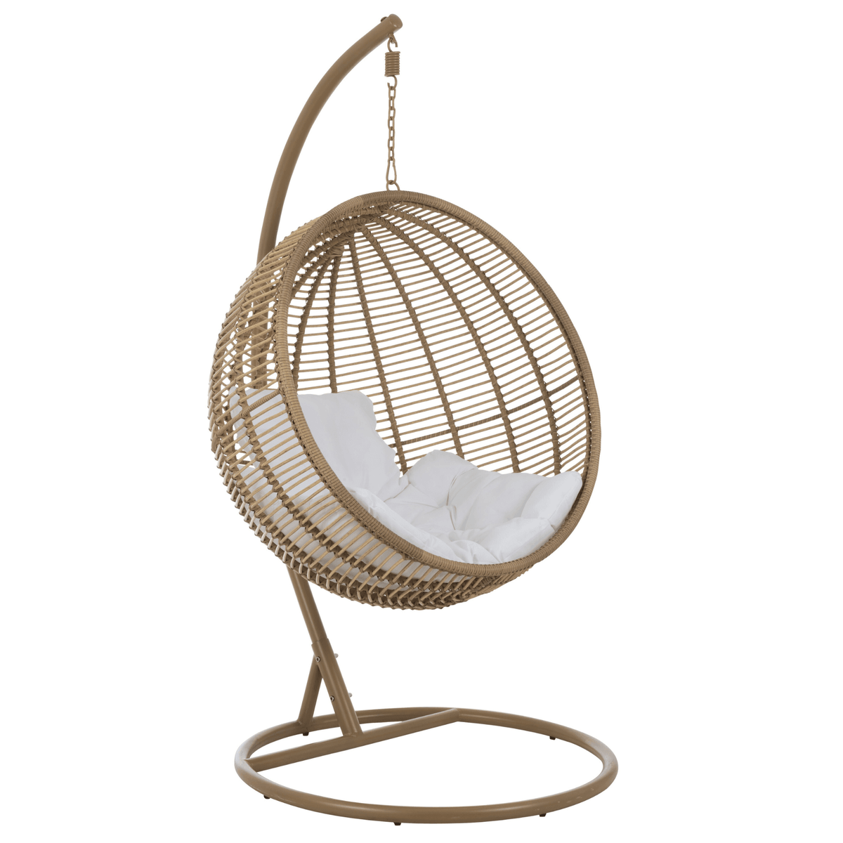 Hangstoel Rond Staal Naturel 119x110x193cm - Hangstoel - J-Line - livinglovely.nl