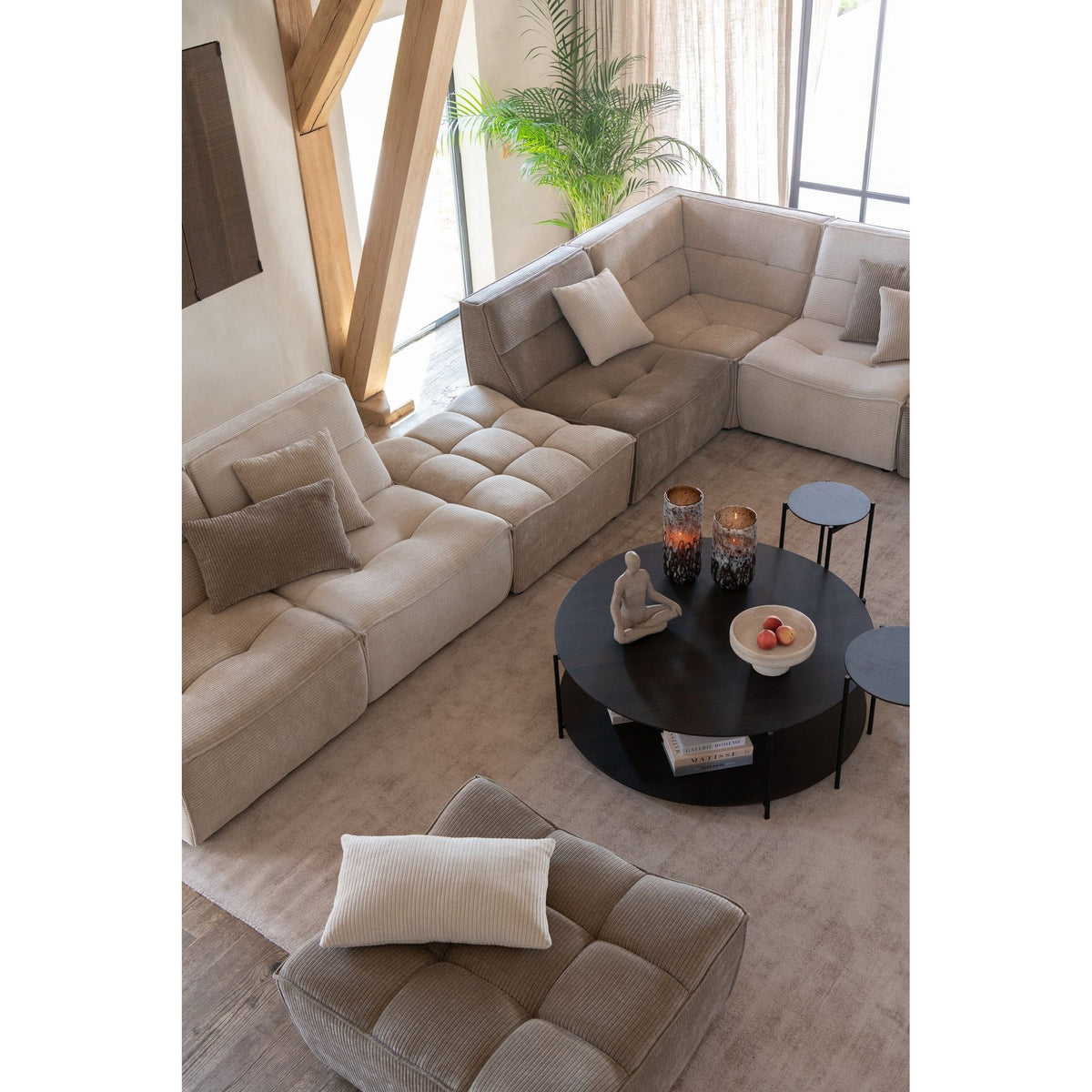 Hoekstuk Modulaire Sofa Donker Beige J-Line