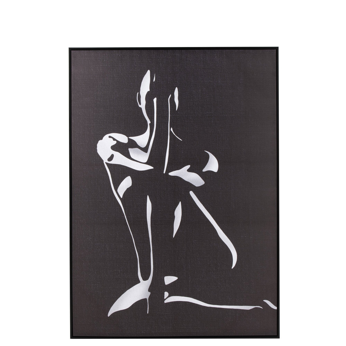 Panel de pared J-Line Frame Woman lienzo madera negro J-Line