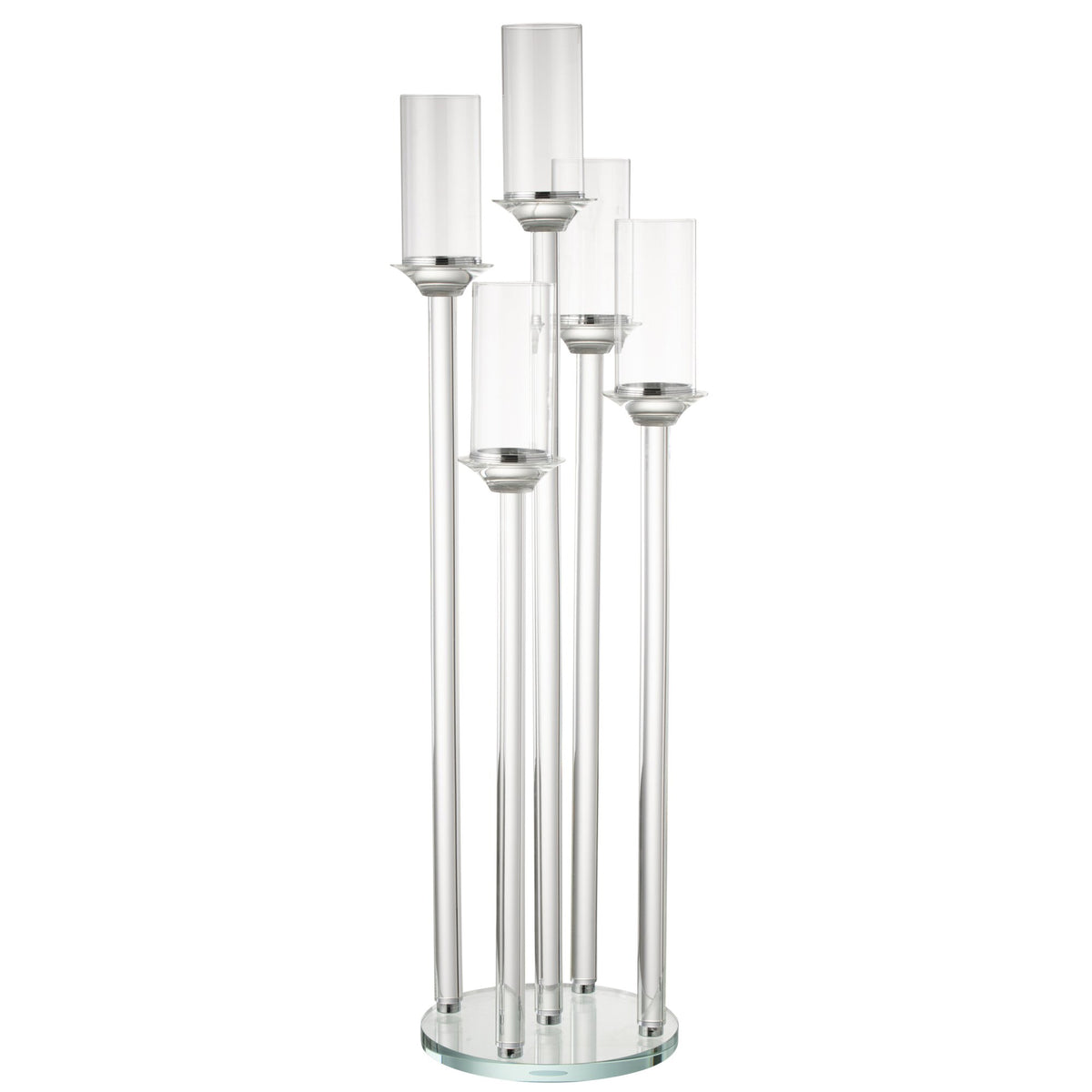 Portavelas 5 Cristal Grande Transparente H100cm J-Line