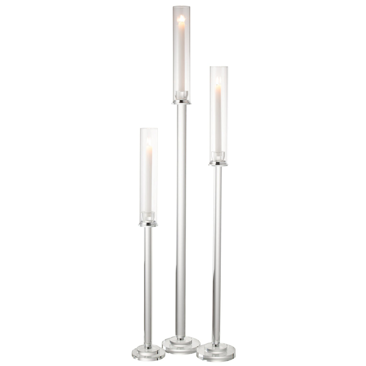 Portavelas Moira Vidrio Transparente Grande Diá14xAl120cm J-Line