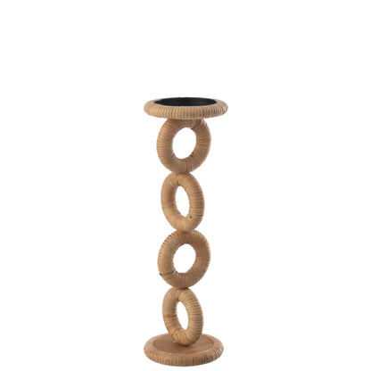 Soporte para vela en forma de anillo, MDF natural, grande, J-Line