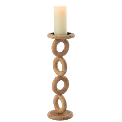 Soporte para vela en forma de anillo, MDF natural, grande, J-Line