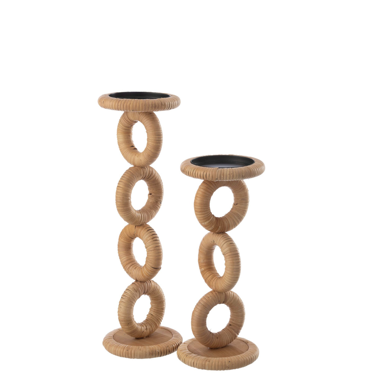 Soporte para vela en forma de anillo, MDF natural, grande, J-Line