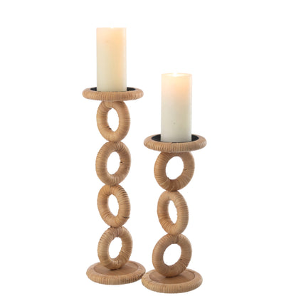 Soporte para vela en forma de anillo, MDF natural, grande, J-Line