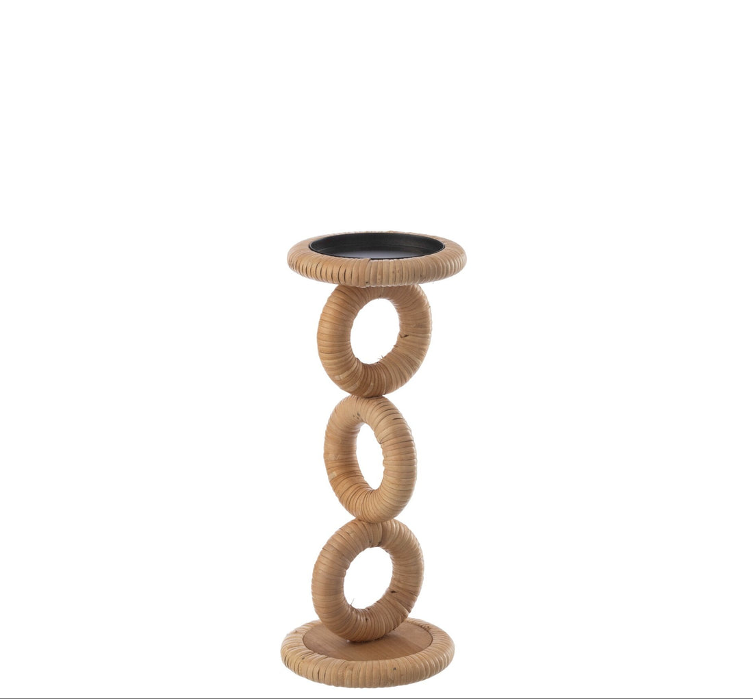 Portavelas Anillo MDF Natural Pequeño J-Line