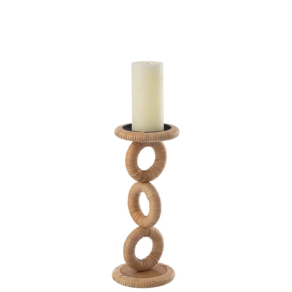 Portavelas Anillo MDF Natural Pequeño J-Line