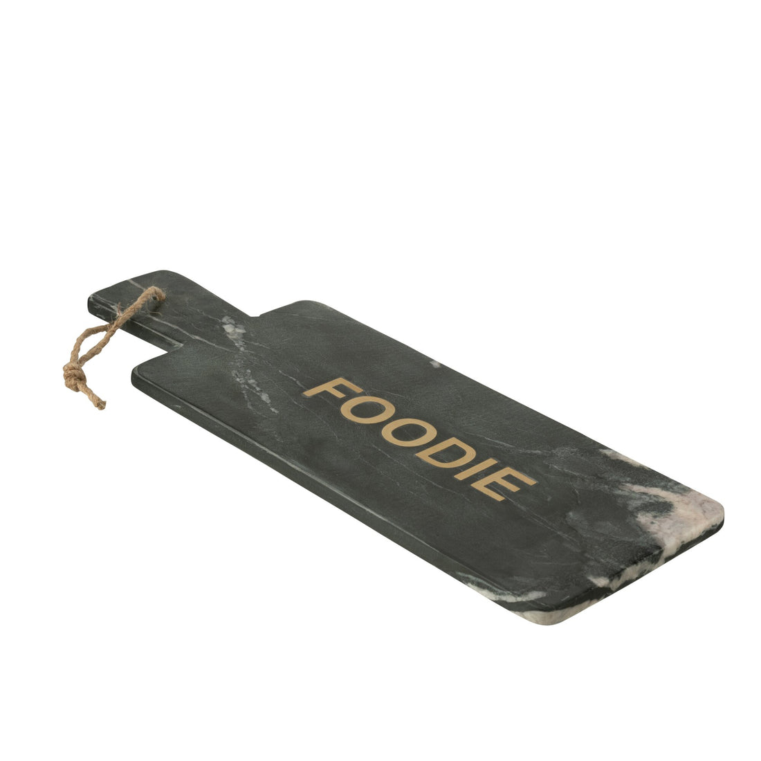 Tabla de quesos Foodie rectangular de mármol negro/dorada, grande, J-Line