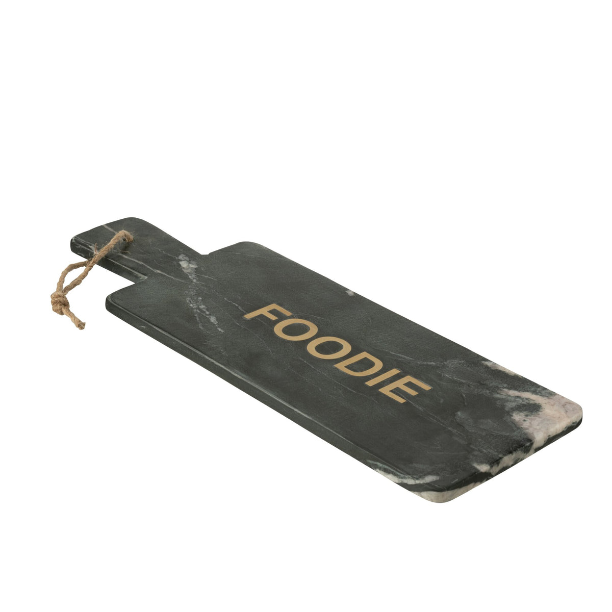 Tabla de quesos Foodie rectangular de mármol negro/dorada, grande, J-Line