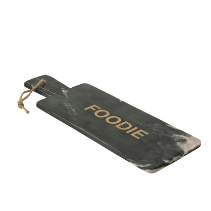 Tabla de quesos Foodie rectangular de mármol negro/dorada, grande, J-Line