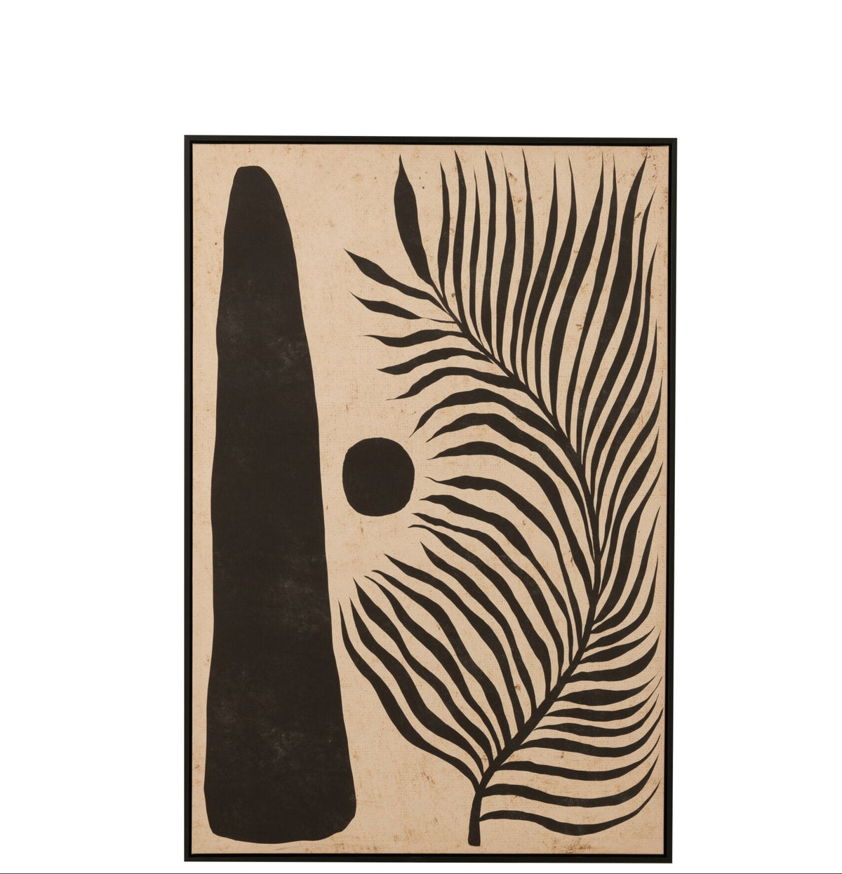 Marco Hoja Abstracta Madera/Lienzo Marrón/Negro J-Line