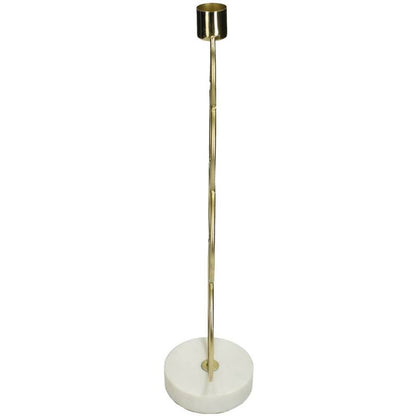 Kandelaar Ringen Goud op marmeren voet 13x9x36cm 1 + 1 Gratis - Kandelaar - Living Lovely - livinglovely.nl