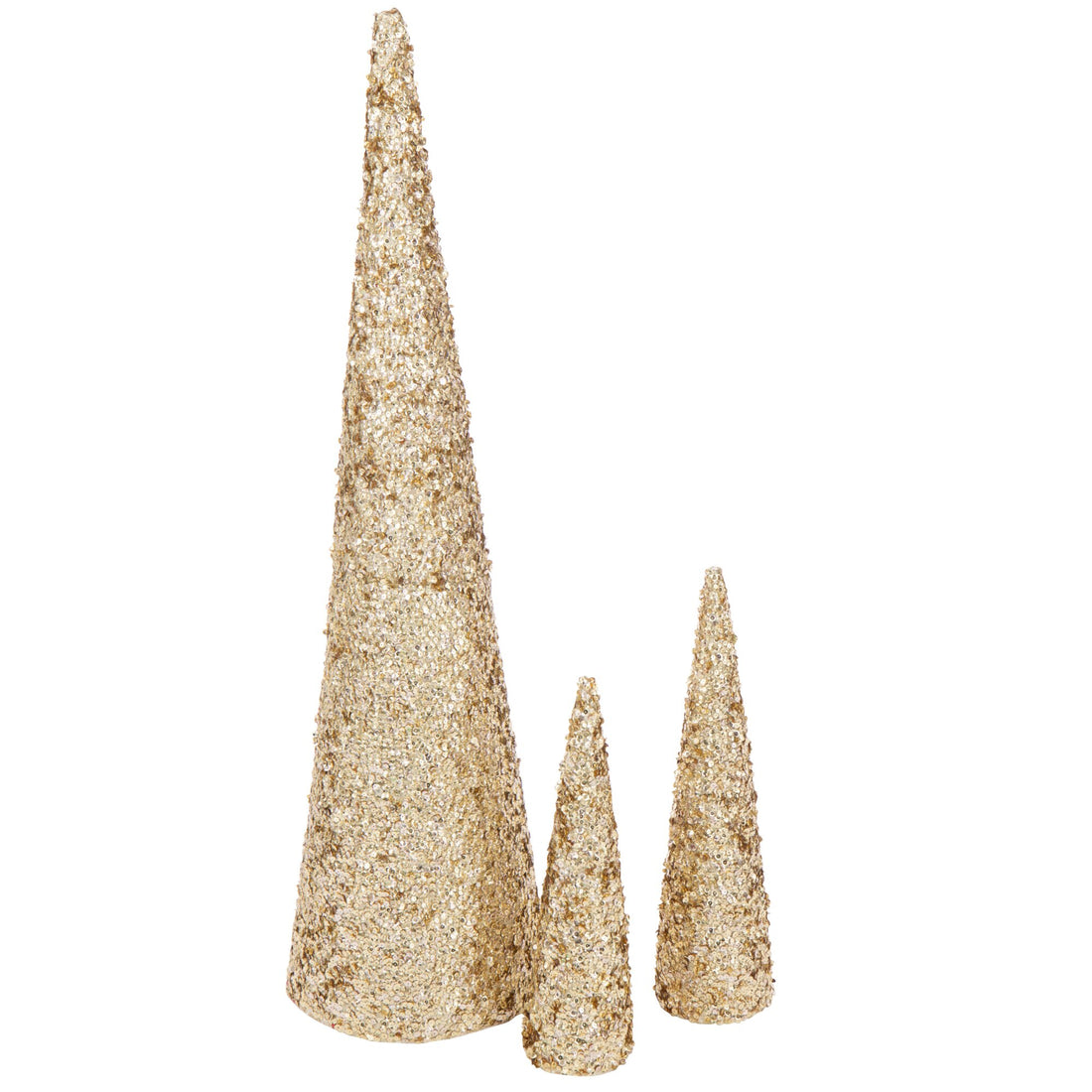 Cono de Espuma con Purpurina Color Dorado Grande H120cm J-Line