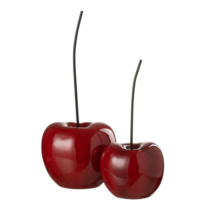 Cereza de resina rojo brillante pequeña L20cmxB17cmxH42cm