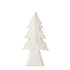 Kerstboom Gesneden Paulowniahout Medium van J-Line, plat houten kerstboomsilhouet in gebroken wit, 65 cm hoog