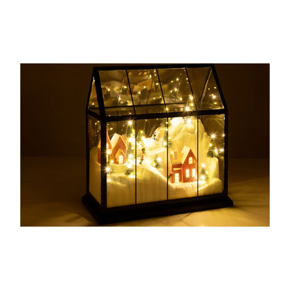 Pueblo navideño de vidrio LED multicolor Large J-Line