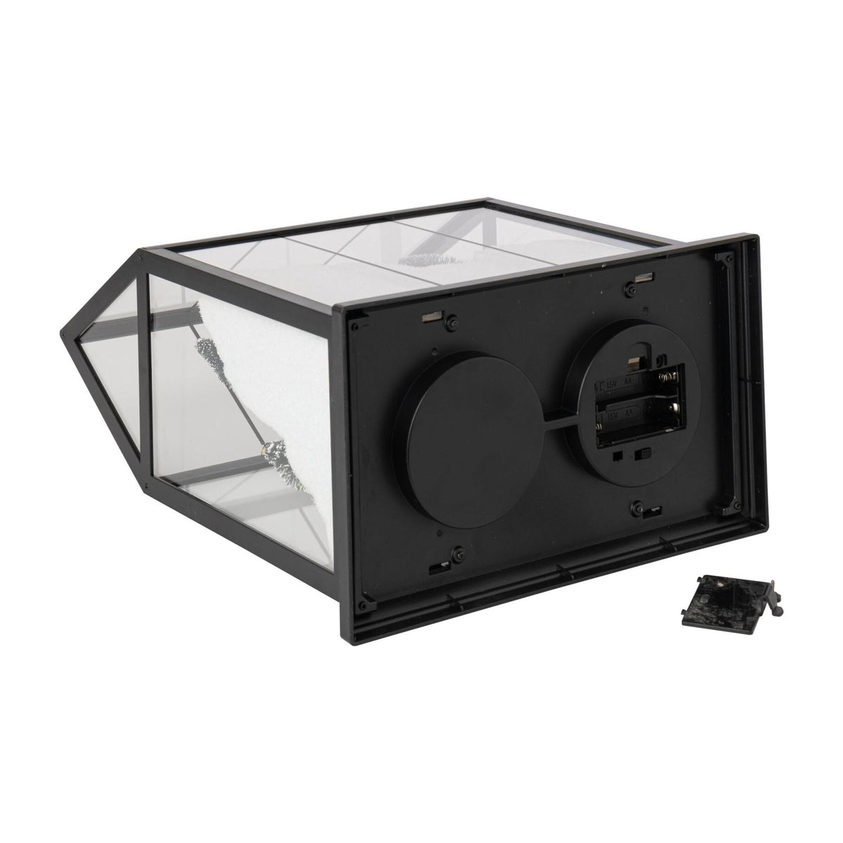 Pueblo navideño de vidrio LED multicolor mediano J-Line