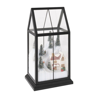 Pueblo navideño de vidrio LED multicolor pequeño J-Line