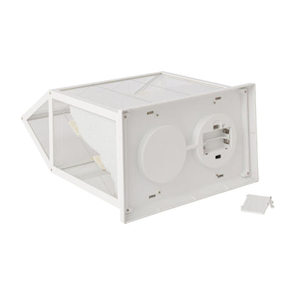 Pueblo navideño de cristal LED blanco/dorado, tamaño mediano J-Line