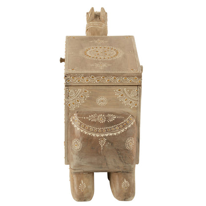Koffer Kameel Mango Hout Naturel/Wit - Decoratie - J-Line - livinglovely.nl