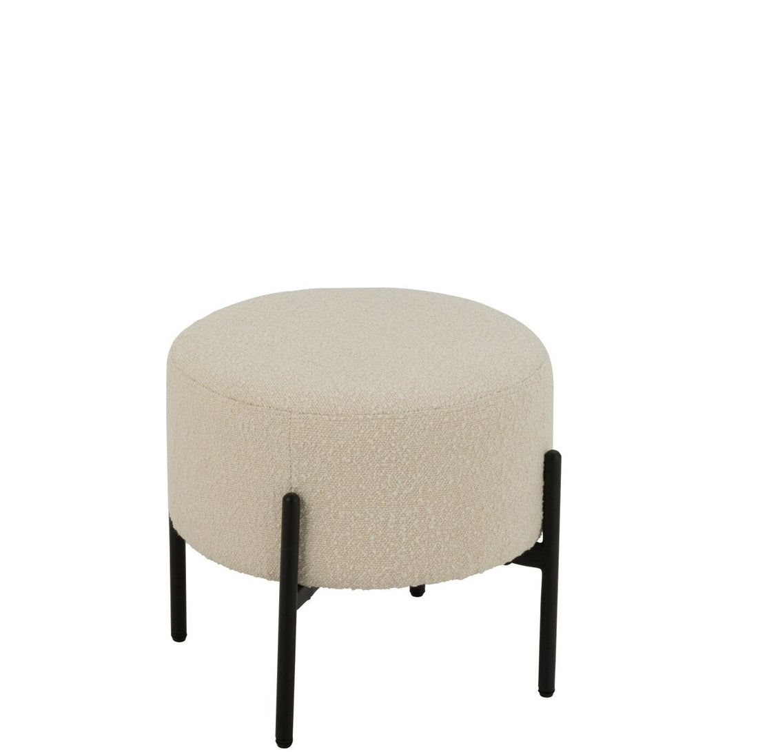 Taburete Boucle Multilaminado/Poliéster Blanco/Negro J-Line