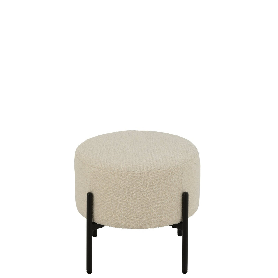 Taburete Boucle Multilaminado/Poliéster Blanco/Negro J-Line