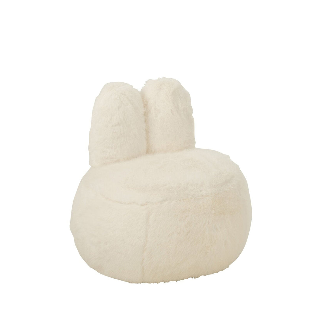 Taburete de piel sintética con orejas de conejo, madera blanca J-Line